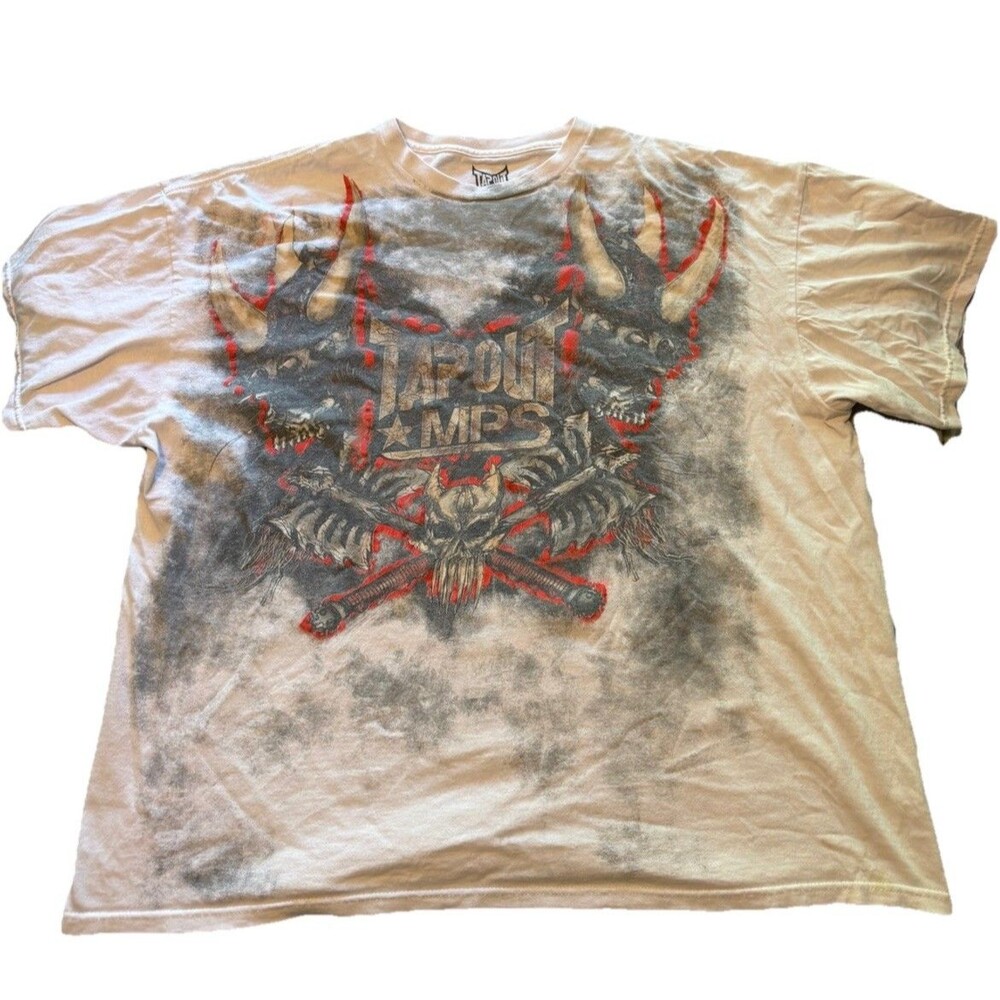 Tapout MPS Viking Skulls Shirt Size 2XL Grunge Cyber Y2K Mallgoth MMA UFC